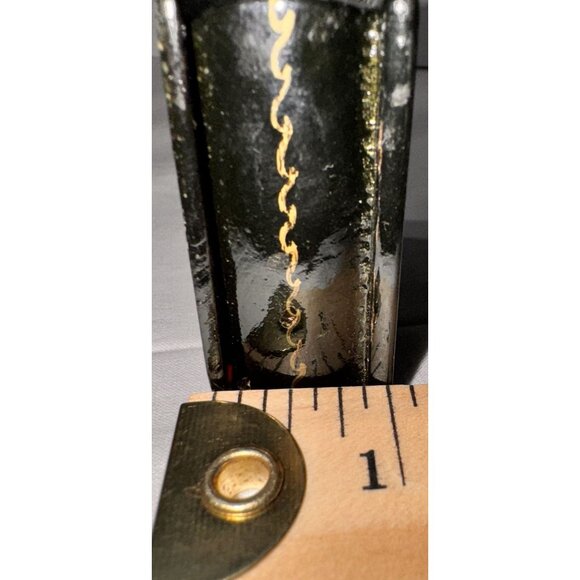 Hand-Painted Russian Lacquer Box With Red Interior & Hinged Lid - Picture 6 of 7